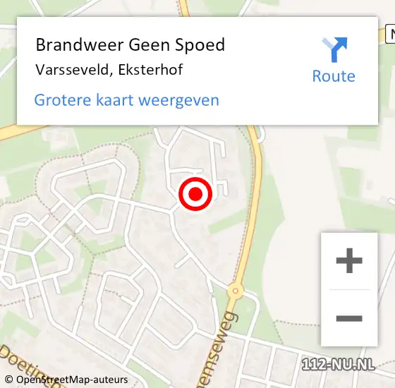 Locatie op kaart van de 112 melding: Brandweer Geen Spoed Naar Varsseveld, Eksterhof op 14 januari 2023 11:08