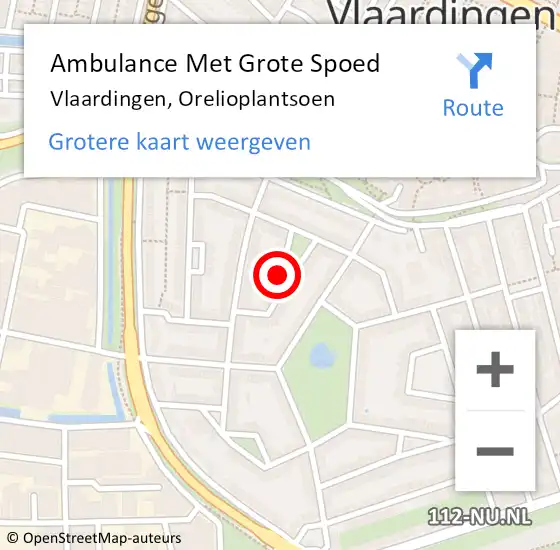 Locatie op kaart van de 112 melding: Ambulance Met Grote Spoed Naar Vlaardingen, Orelioplantsoen op 14 januari 2023 11:57