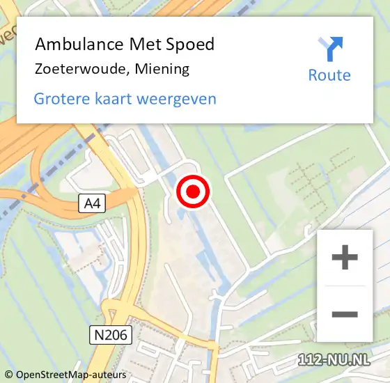 Locatie op kaart van de 112 melding: Ambulance Met Spoed Naar Zoeterwoude, Miening op 14 januari 2023 12:13