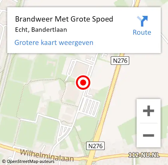 Locatie op kaart van de 112 melding: Brandweer Met Grote Spoed Naar Echt, Bandertlaan op 14 januari 2023 12:38