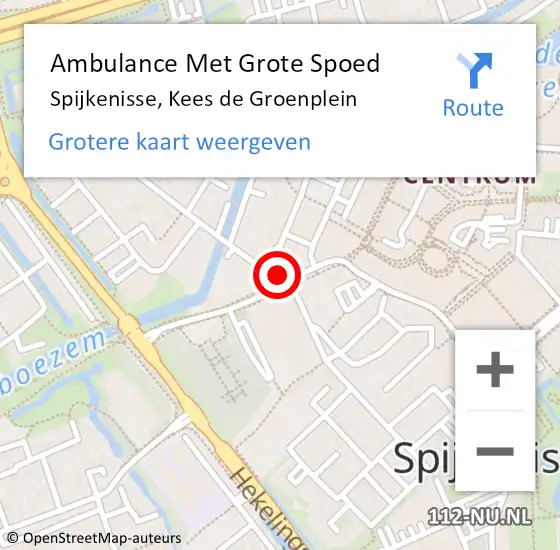 Locatie op kaart van de 112 melding: Ambulance Met Grote Spoed Naar Spijkenisse, Kees de Groenplein op 14 januari 2023 12:39