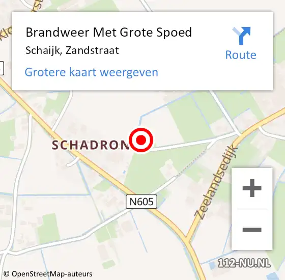 Locatie op kaart van de 112 melding: Brandweer Met Grote Spoed Naar Schaijk, Zandstraat op 14 januari 2023 12:41