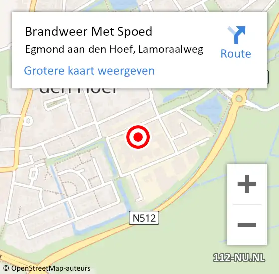 Locatie op kaart van de 112 melding: Brandweer Met Spoed Naar Egmond aan den Hoef, Lamoraalweg op 14 januari 2023 12:54