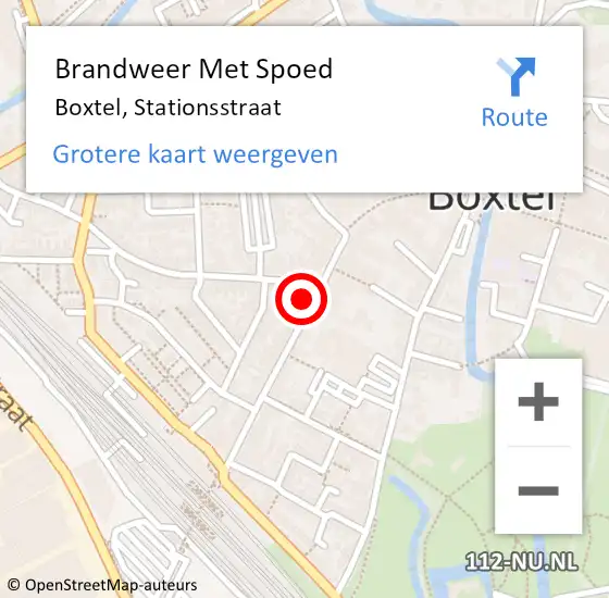 Locatie op kaart van de 112 melding: Brandweer Met Spoed Naar Boxtel, Stationsstraat op 14 januari 2023 14:07