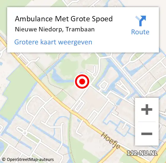 Locatie op kaart van de 112 melding: Ambulance Met Grote Spoed Naar Nieuwe Niedorp, Trambaan op 14 januari 2023 14:53