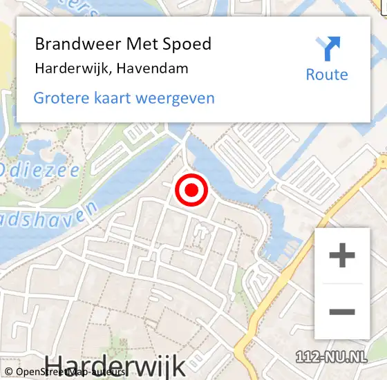 Locatie op kaart van de 112 melding: Brandweer Met Spoed Naar Harderwijk, Havendam op 14 januari 2023 15:07