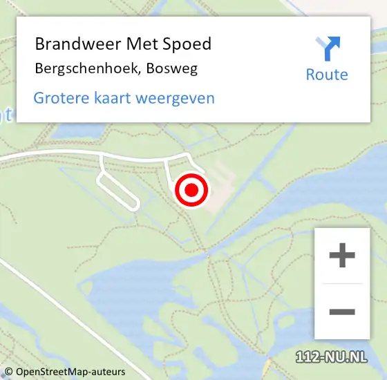 Locatie op kaart van de 112 melding: Brandweer Met Spoed Naar Bergschenhoek, Bosweg op 14 januari 2023 15:28