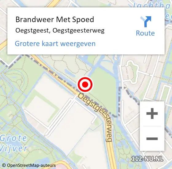 Locatie op kaart van de 112 melding: Brandweer Met Spoed Naar Oegstgeest, Oegstgeesterweg op 14 januari 2023 15:33