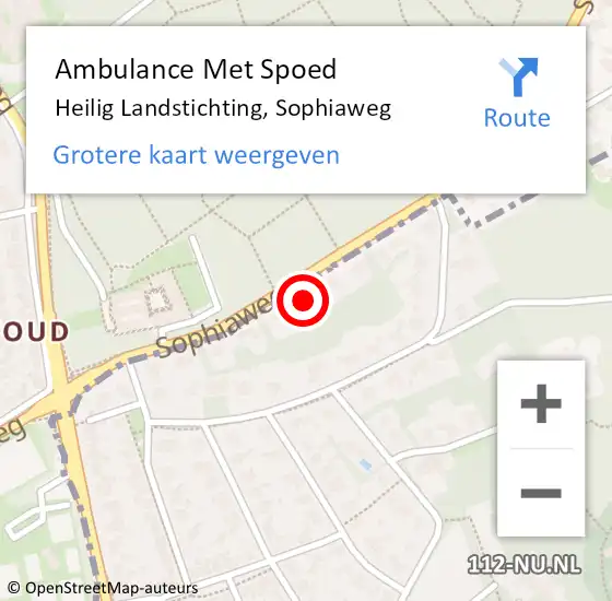 Locatie op kaart van de 112 melding: Ambulance Met Spoed Naar Heilig Landstichting, Sophiaweg op 14 januari 2023 17:25