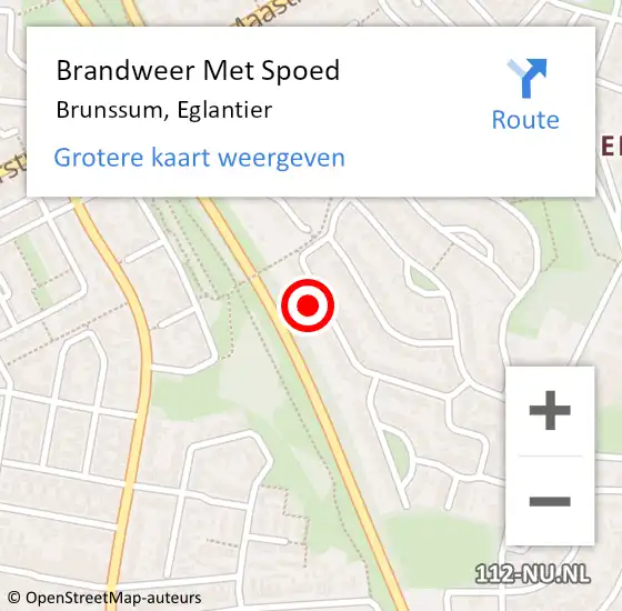 Locatie op kaart van de 112 melding: Brandweer Met Spoed Naar Brunssum, Eglantier op 14 januari 2023 17:25