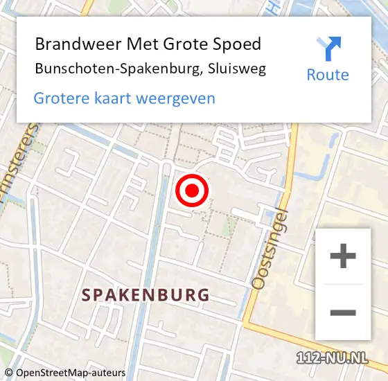 Locatie op kaart van de 112 melding: Brandweer Met Grote Spoed Naar Bunschoten-Spakenburg, Sluisweg op 14 januari 2023 17:35