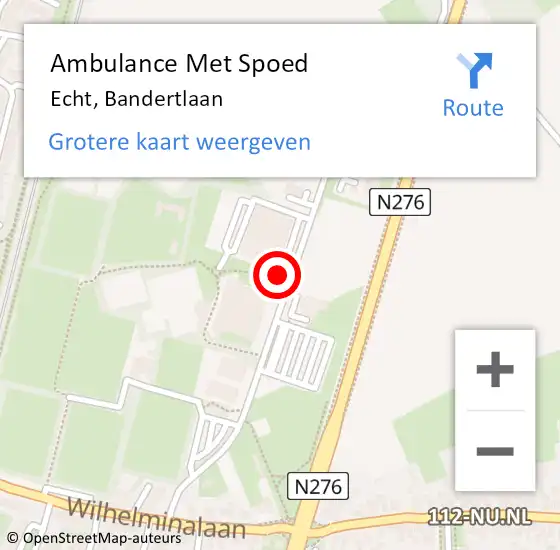 Locatie op kaart van de 112 melding: Ambulance Met Spoed Naar Echt, Bandertlaan op 14 januari 2023 17:55