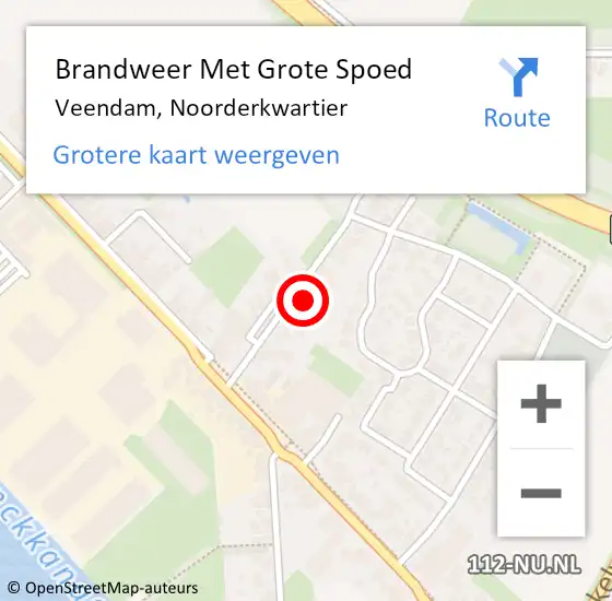 Locatie op kaart van de 112 melding: Brandweer Met Grote Spoed Naar Veendam, Noorderkwartier op 14 januari 2023 18:51