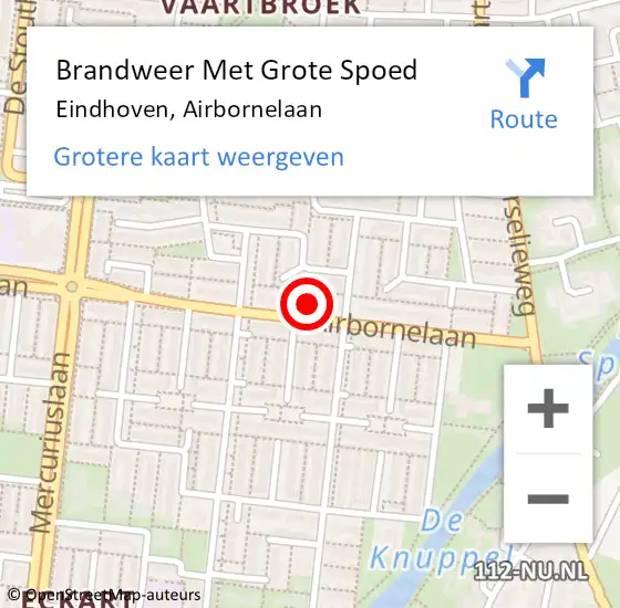 Locatie op kaart van de 112 melding: Brandweer Met Grote Spoed Naar Eindhoven, Airbornelaan op 14 januari 2023 18:53
