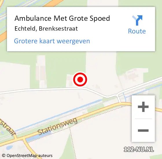 Locatie op kaart van de 112 melding: Ambulance Met Grote Spoed Naar Echteld, Brenksestraat op 14 januari 2023 19:21