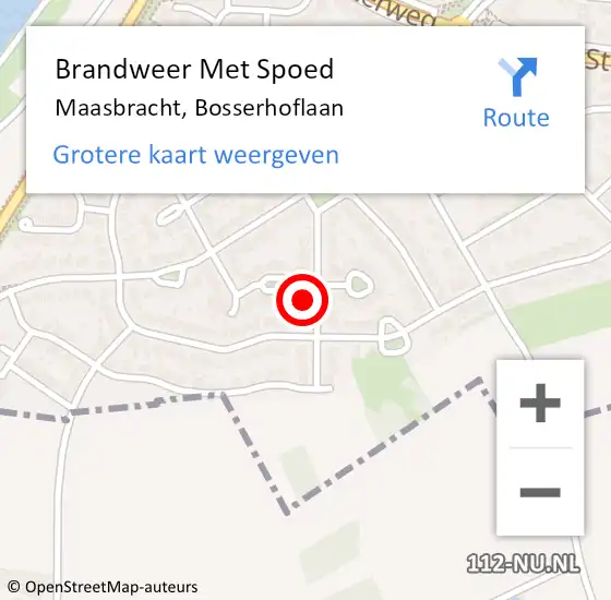 Locatie op kaart van de 112 melding: Brandweer Met Spoed Naar Maasbracht, Bosserhoflaan op 14 januari 2023 20:08