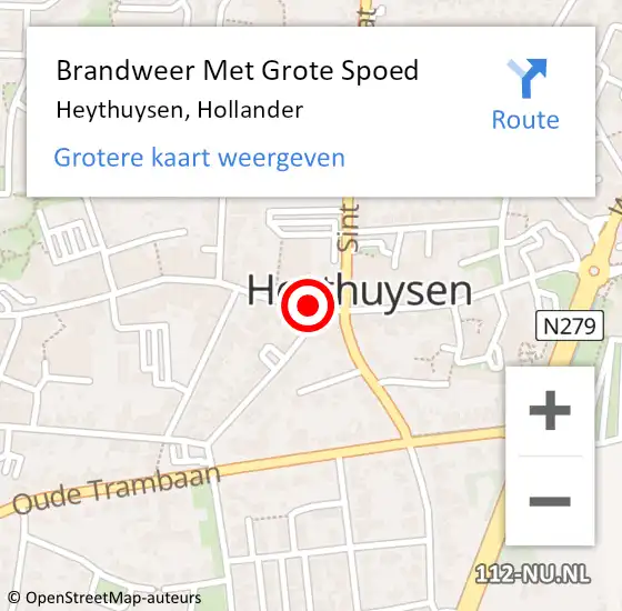 Locatie op kaart van de 112 melding: Brandweer Met Grote Spoed Naar Heythuysen op 14 januari 2023 20:15