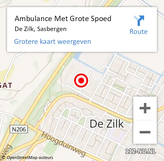 Locatie op kaart van de 112 melding: Ambulance Met Grote Spoed Naar De Zilk, Sasbergen op 14 januari 2023 20:20