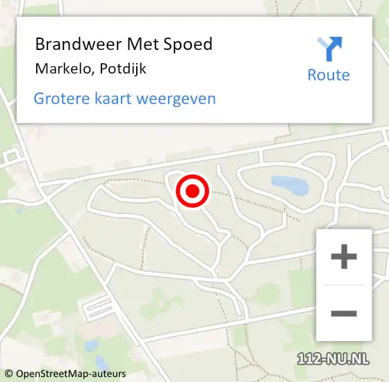 Locatie op kaart van de 112 melding: Brandweer Met Spoed Naar Markelo, Potdijk op 14 januari 2023 21:43