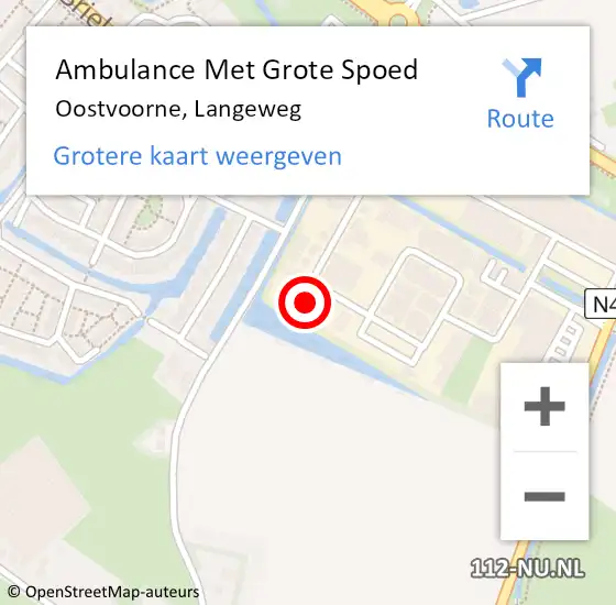 Locatie op kaart van de 112 melding: Ambulance Met Grote Spoed Naar Oostvoorne, Langeweg op 14 januari 2023 21:51