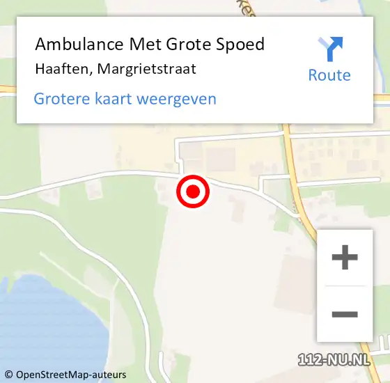 Locatie op kaart van de 112 melding: Ambulance Met Grote Spoed Naar Haaften, Margrietstraat op 15 januari 2023 03:33