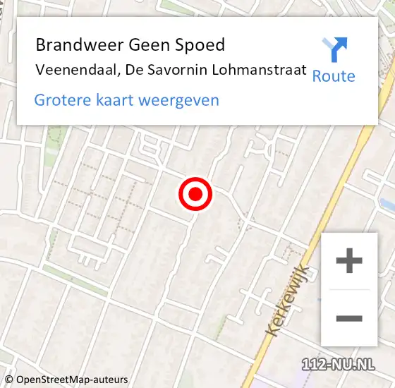 Locatie op kaart van de 112 melding: Brandweer Geen Spoed Naar Veenendaal, De Savornin Lohmanstraat op 15 januari 2023 03:50