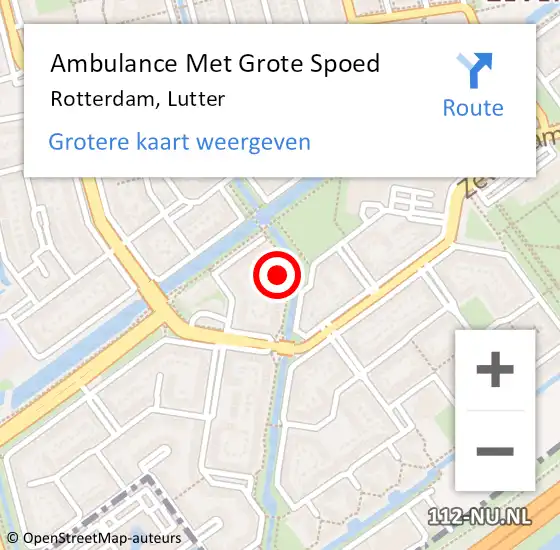 Locatie op kaart van de 112 melding: Ambulance Met Grote Spoed Naar Rotterdam, Lutter op 15 januari 2023 05:43