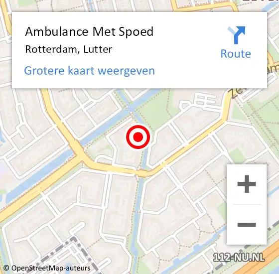 Locatie op kaart van de 112 melding: Ambulance Met Spoed Naar Rotterdam, Lutter op 15 januari 2023 05:59