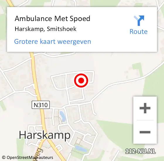 Locatie op kaart van de 112 melding: Ambulance Met Spoed Naar Harskamp, Smitshoek op 15 januari 2023 06:17