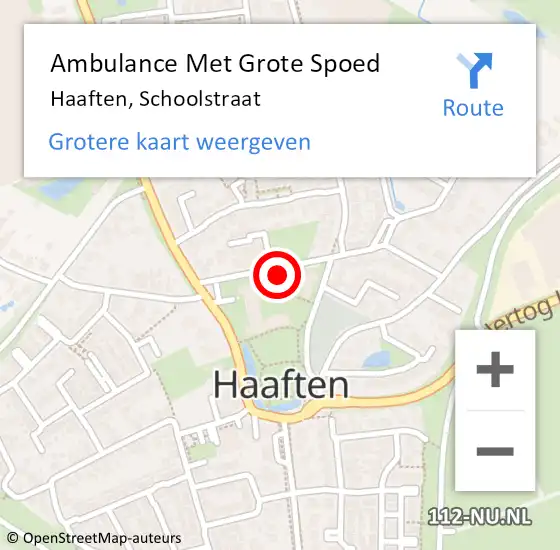 Locatie op kaart van de 112 melding: Ambulance Met Grote Spoed Naar Haaften, Schoolstraat op 15 januari 2023 06:24