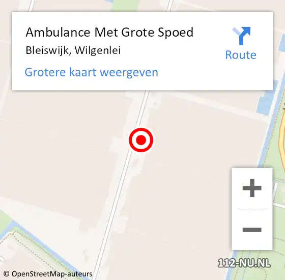 Locatie op kaart van de 112 melding: Ambulance Met Grote Spoed Naar Bleiswijk, Wilgenlei op 15 januari 2023 07:21