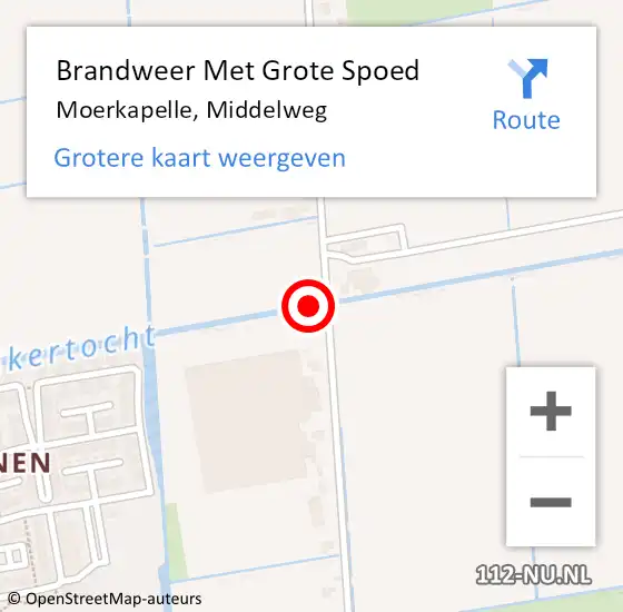 Locatie op kaart van de 112 melding: Brandweer Met Grote Spoed Naar Moerkapelle, Middelweg op 15 januari 2023 08:03