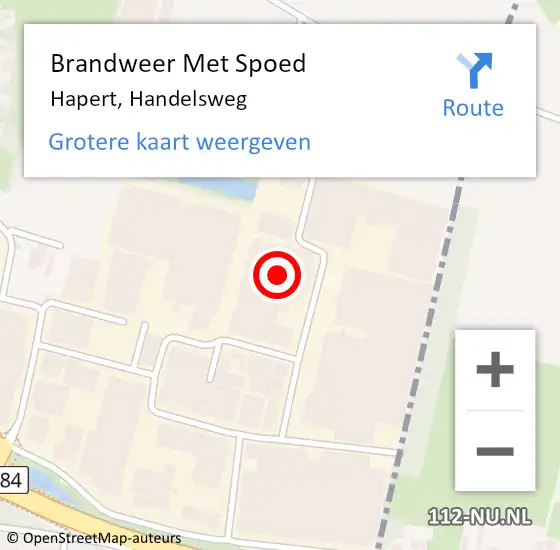 Locatie op kaart van de 112 melding: Brandweer Met Spoed Naar Hapert, Handelsweg op 15 januari 2023 08:21