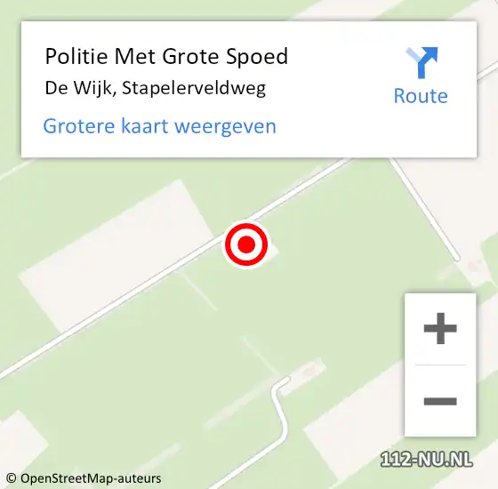 Locatie op kaart van de 112 melding: Politie Met Grote Spoed Naar De Wijk, Stapelerveldweg op 15 januari 2023 08:24