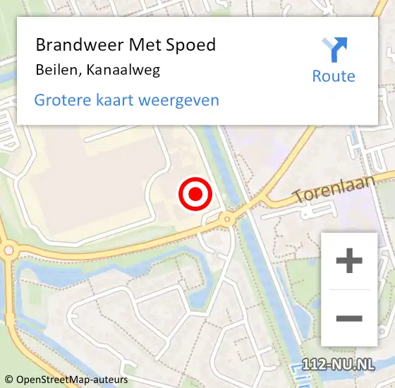 Locatie op kaart van de 112 melding: Brandweer Met Spoed Naar Beilen, Kanaalweg op 15 januari 2023 09:26