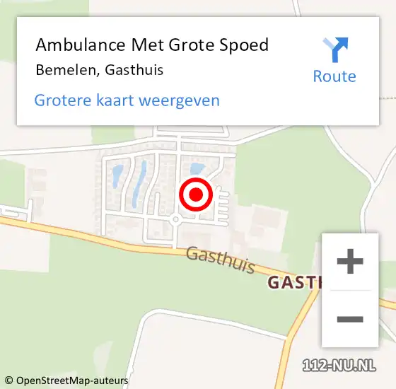 Locatie op kaart van de 112 melding: Ambulance Met Grote Spoed Naar Bemelen, Gasthuis op 15 januari 2023 10:07