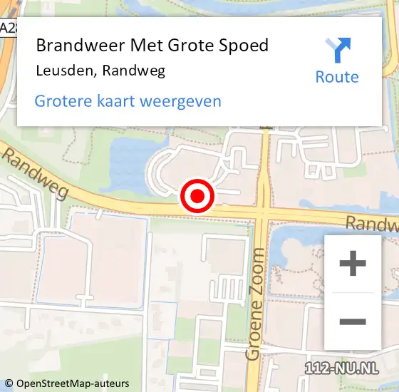 Locatie op kaart van de 112 melding: Brandweer Met Grote Spoed Naar Leusden, Randweg op 15 januari 2023 10:24