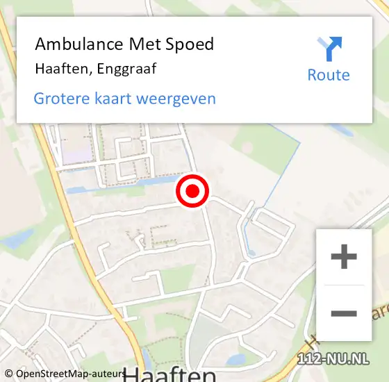 Locatie op kaart van de 112 melding: Ambulance Met Spoed Naar Haaften, Enggraaf op 15 januari 2023 10:29