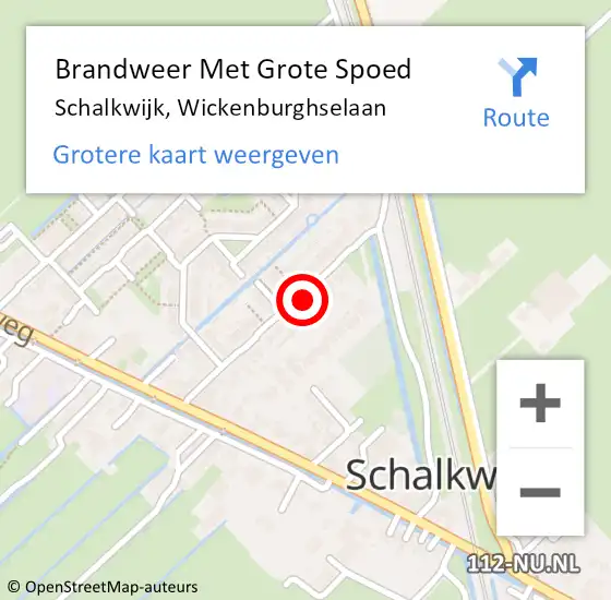 Locatie op kaart van de 112 melding: Brandweer Met Grote Spoed Naar Schalkwijk, Wickenburghselaan op 15 januari 2023 10:32