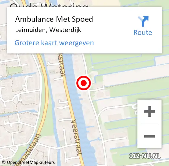 Locatie op kaart van de 112 melding: Ambulance Met Spoed Naar Leimuiden, Westerdijk op 15 januari 2023 11:03