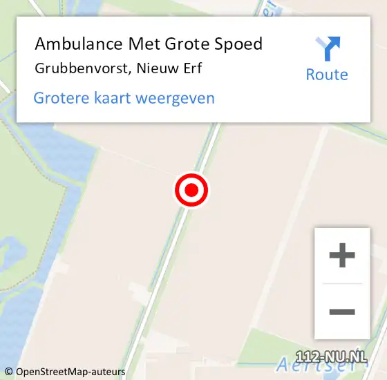 Locatie op kaart van de 112 melding: Ambulance Met Grote Spoed Naar Grubbenvorst, Nieuw Erf op 12 augustus 2014 09:46