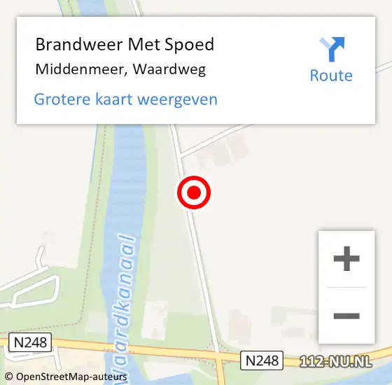 Locatie op kaart van de 112 melding: Brandweer Met Spoed Naar Middenmeer, Waardweg op 15 januari 2023 12:34