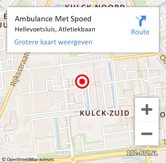 Locatie op kaart van de 112 melding: Ambulance Met Spoed Naar Hellevoetsluis, Atletiekbaan op 15 januari 2023 12:35