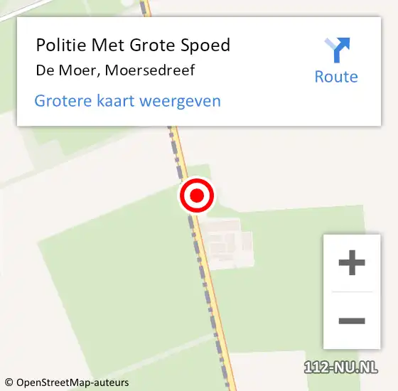 Locatie op kaart van de 112 melding: Politie Met Grote Spoed Naar De Moer, Moersedreef op 15 januari 2023 13:06