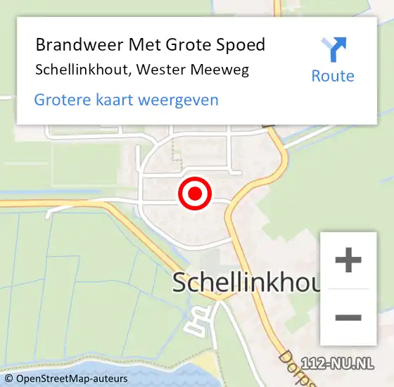 Locatie op kaart van de 112 melding: Brandweer Met Grote Spoed Naar Schellinkhout, Wester Meeweg op 15 januari 2023 14:33