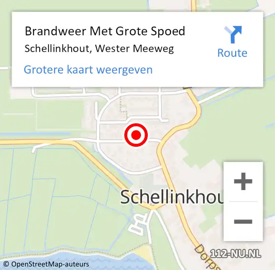 Locatie op kaart van de 112 melding: Brandweer Met Grote Spoed Naar Schellinkhout, Wester Meeweg op 15 januari 2023 14:34