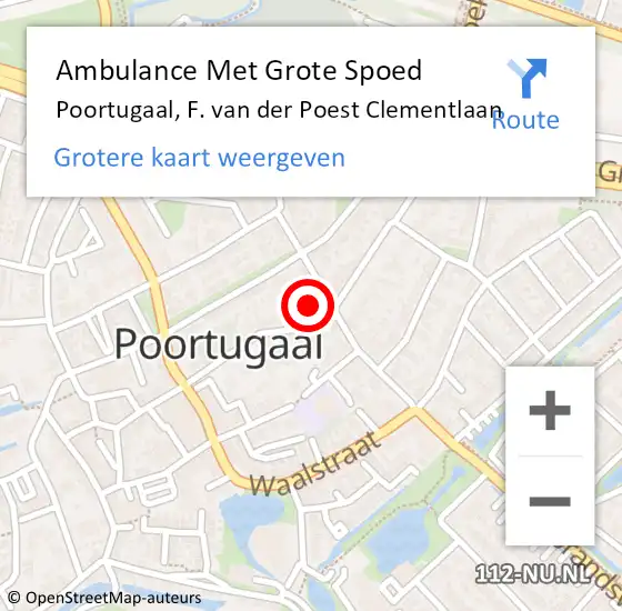 Locatie op kaart van de 112 melding: Ambulance Met Grote Spoed Naar Poortugaal, F. van der Poest Clementlaan op 15 januari 2023 15:23
