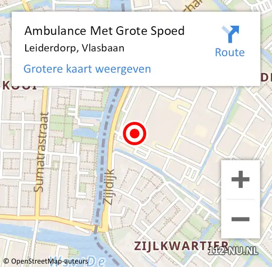 Locatie op kaart van de 112 melding: Ambulance Met Grote Spoed Naar Leiderdorp, Vlasbaan op 15 januari 2023 16:10