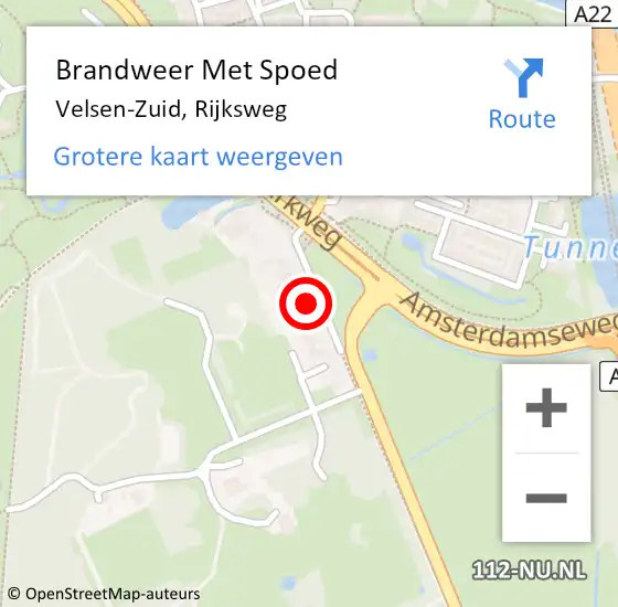 Locatie op kaart van de 112 melding: Brandweer Met Spoed Naar Velsen-Zuid, Rijksweg op 15 januari 2023 16:26