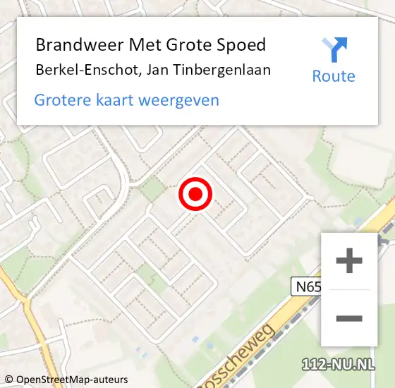 Locatie op kaart van de 112 melding: Brandweer Met Grote Spoed Naar Berkel-Enschot, Jan Tinbergenlaan op 15 januari 2023 17:58